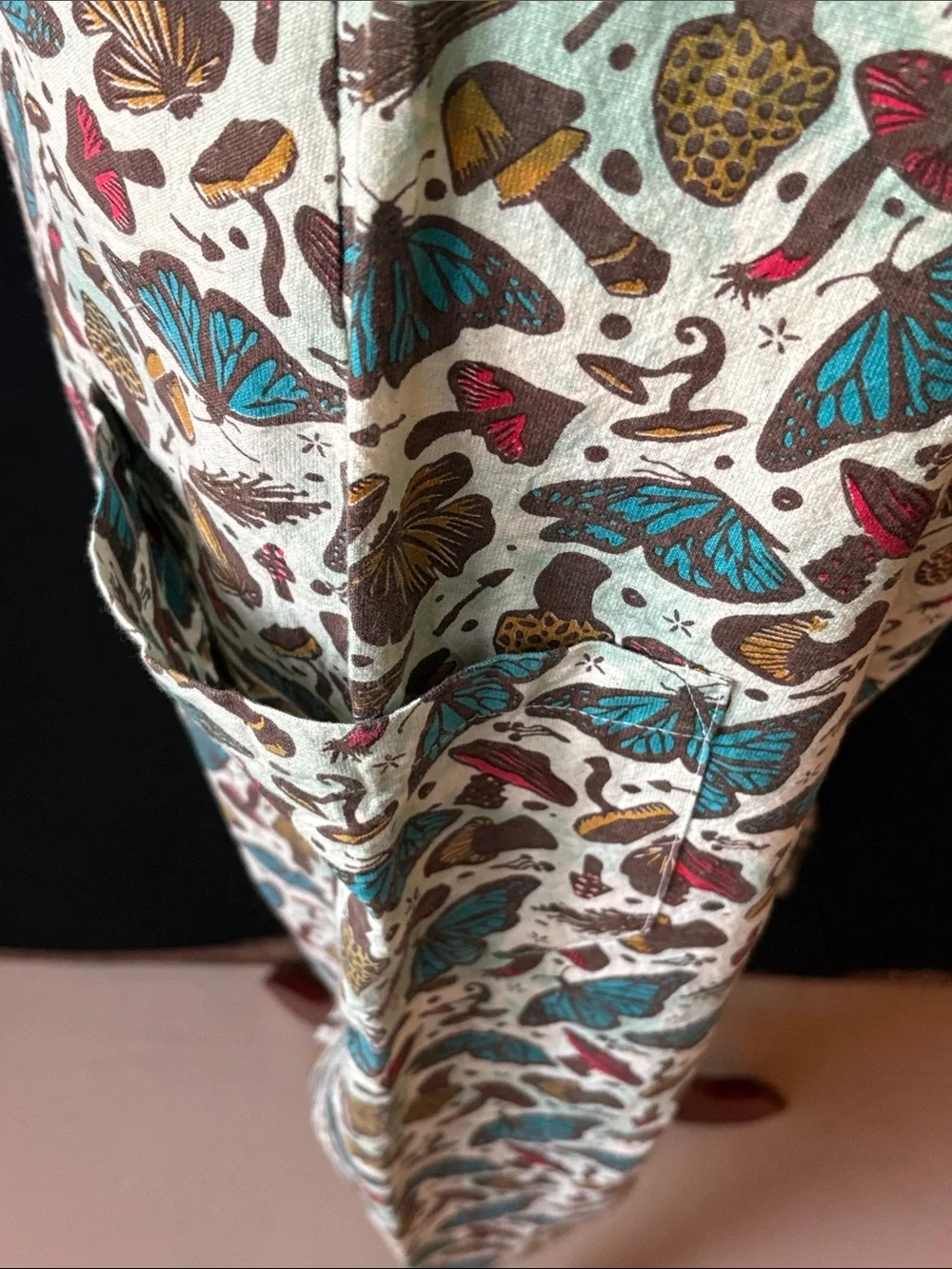 Butterfly Print Linen-Blend Wide Leg Jumpsuit - Multicolor - Picture 4 of 11